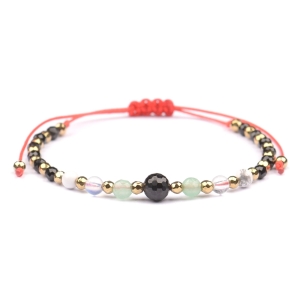 Bransoletka celebrytka TURMALIN + znak zodiaku RAK zodiak